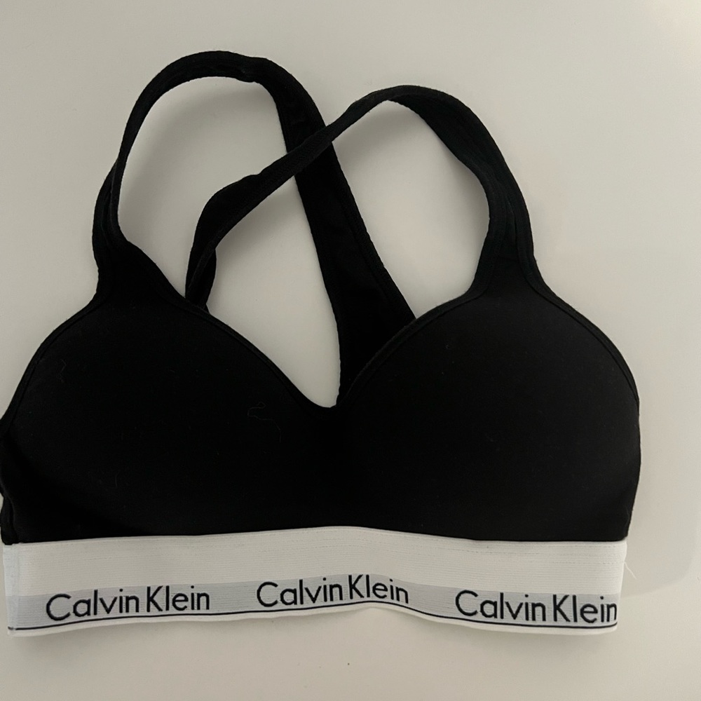 Padded black racerback Calvin Klein bra small